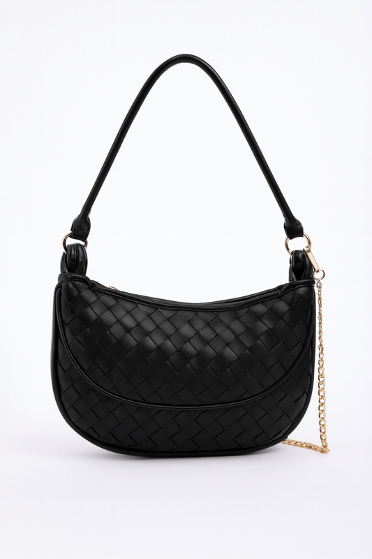 Bag Faux Leather Braided Hobo Shoulder Bag - AMVIM