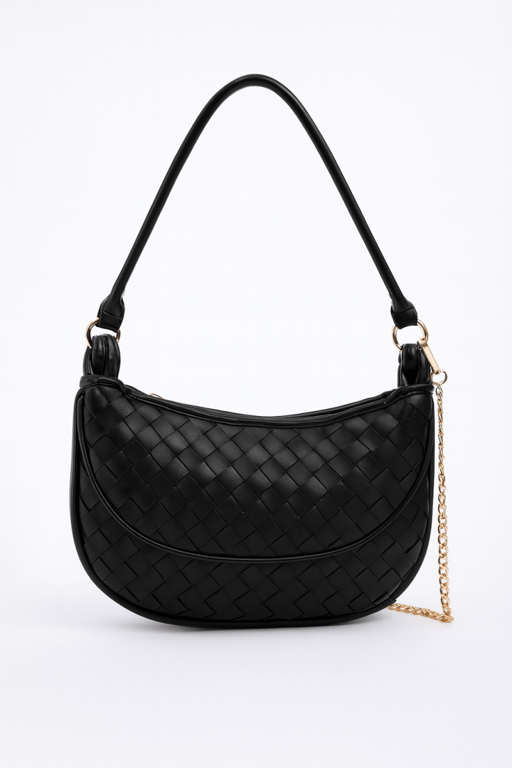 Bag Faux Leather Braided Hobo Shoulder Bag - AMVIM