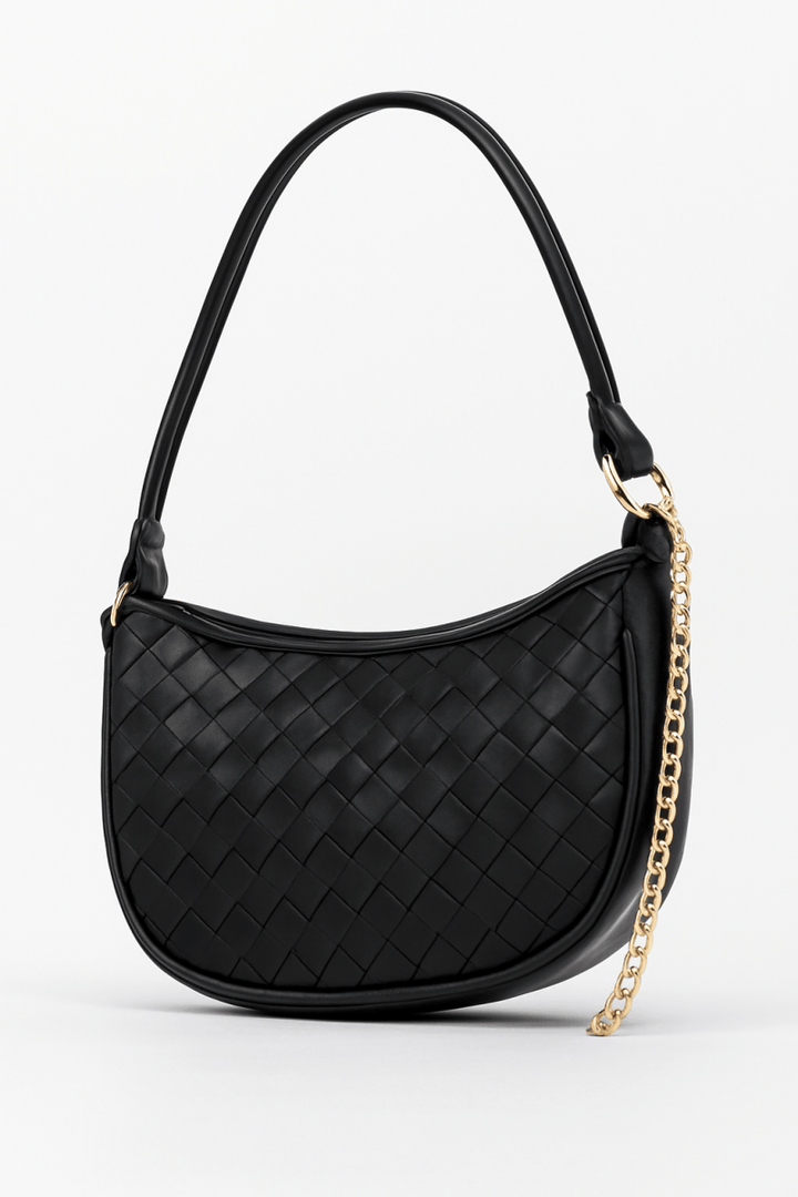 Bag Faux Leather Braided Hobo Shoulder Bag - AMVIM