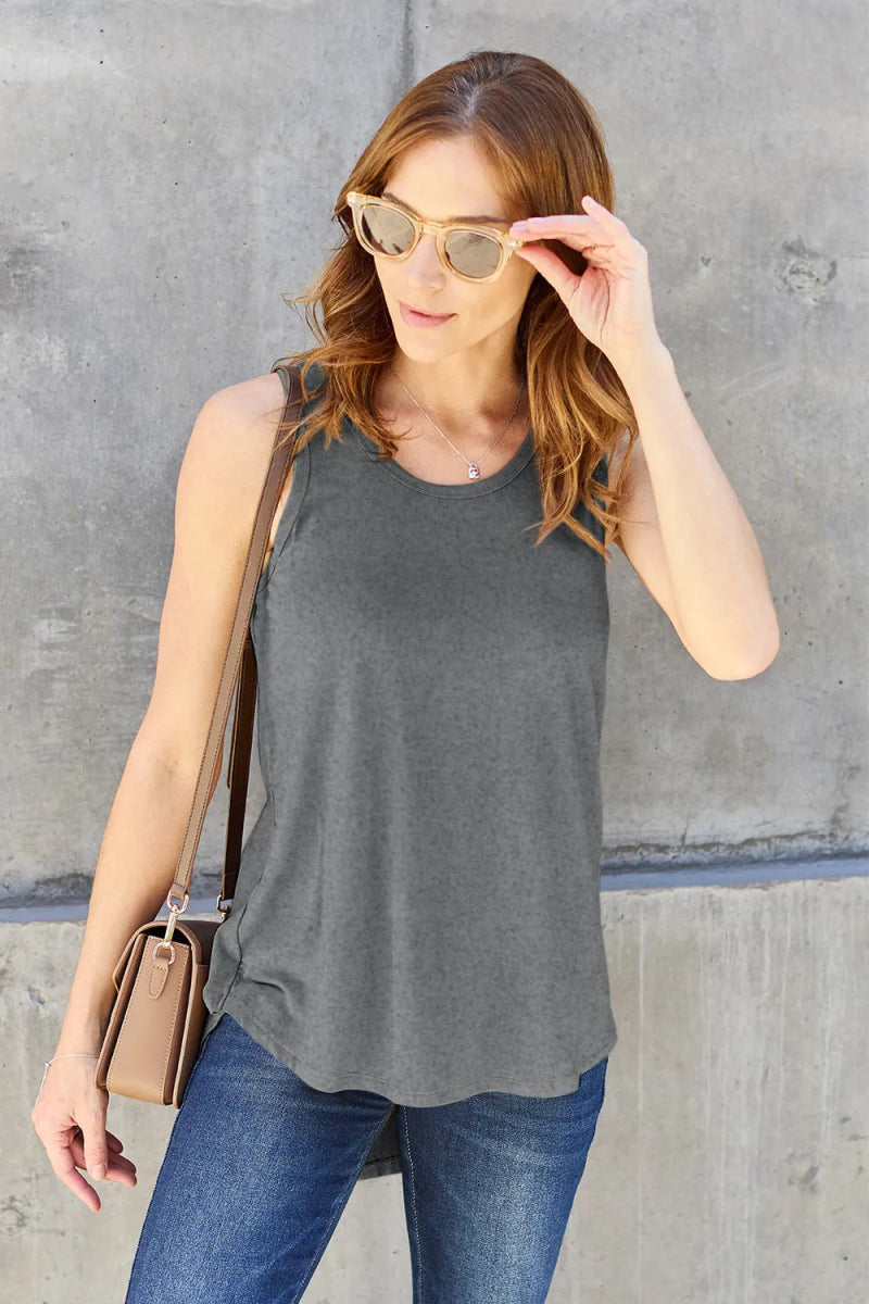 Basic Sleeveless Tank Top for Women – Soft Stretch Comfort - AMVIM