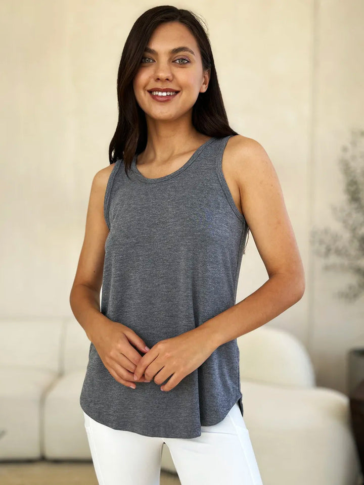 Basic Sleeveless Tank Top for Women – Soft Stretch Comfort - AMVIM