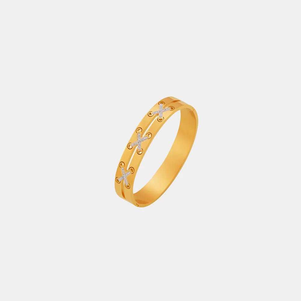 Bracelet Gold - Plated Czech Diamond Stainless Steel Elegant - AMVIM