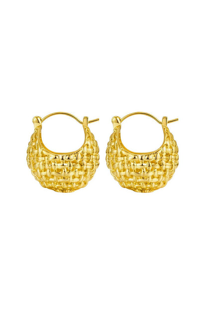 Braided metal hoop earrings for everyday style - AMVIM