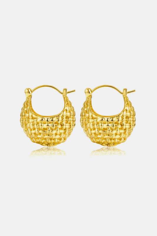 Braided metal hoop earrings for everyday style - AMVIM
