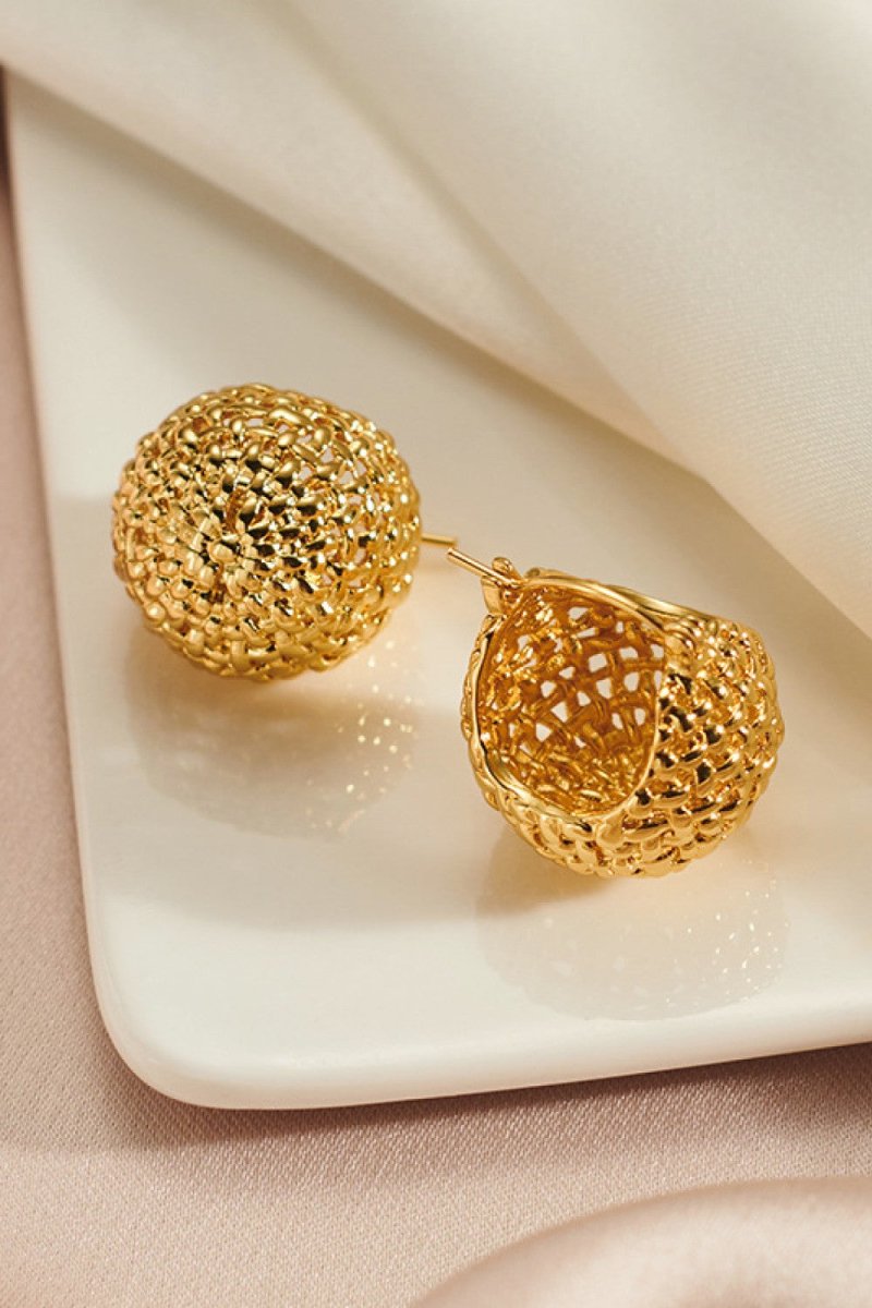 Braided metal hoop earrings for everyday style - AMVIM