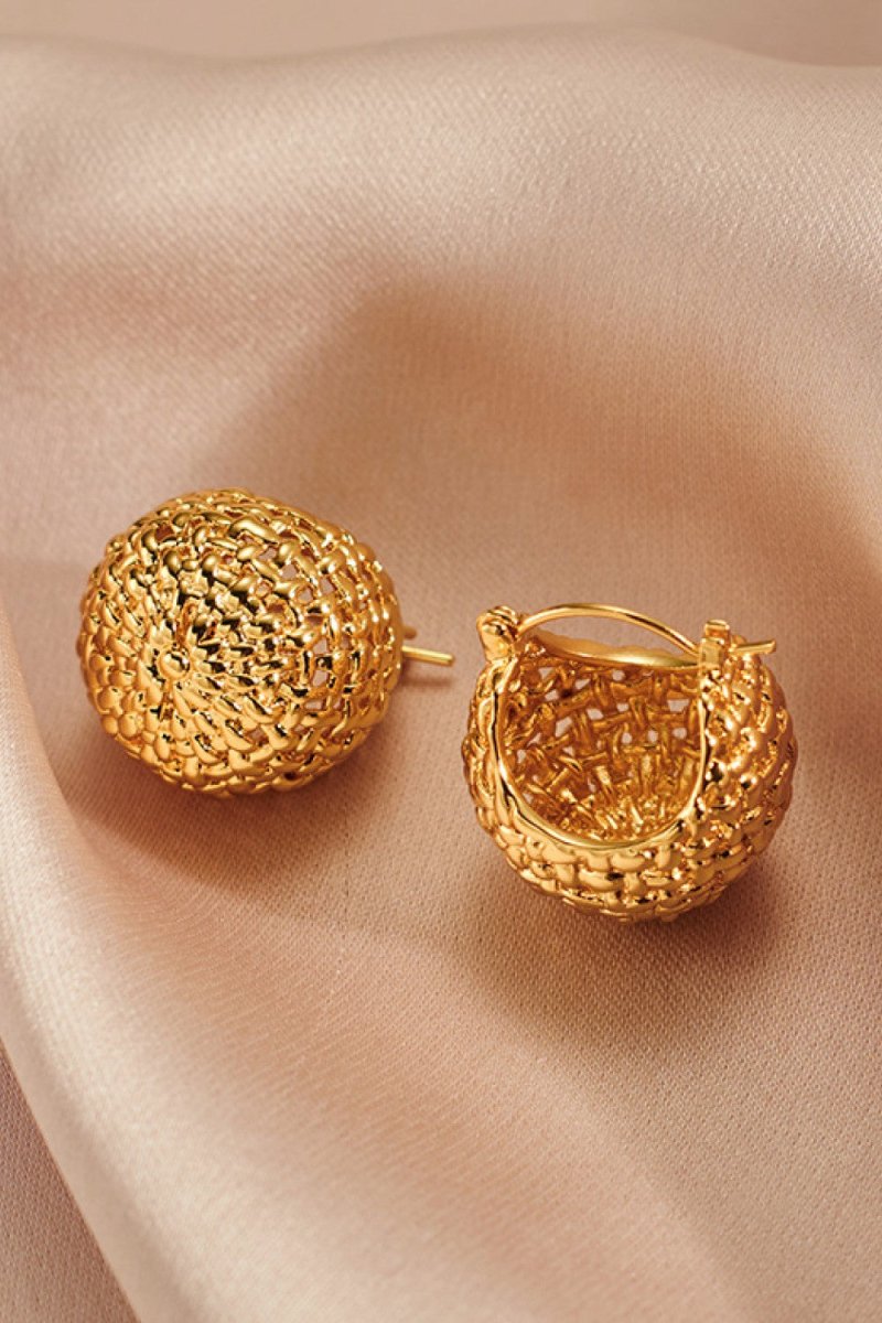 Braided metal hoop earrings for everyday style - AMVIM