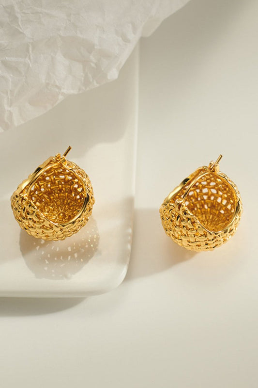 Braided metal hoop earrings for everyday style - AMVIM