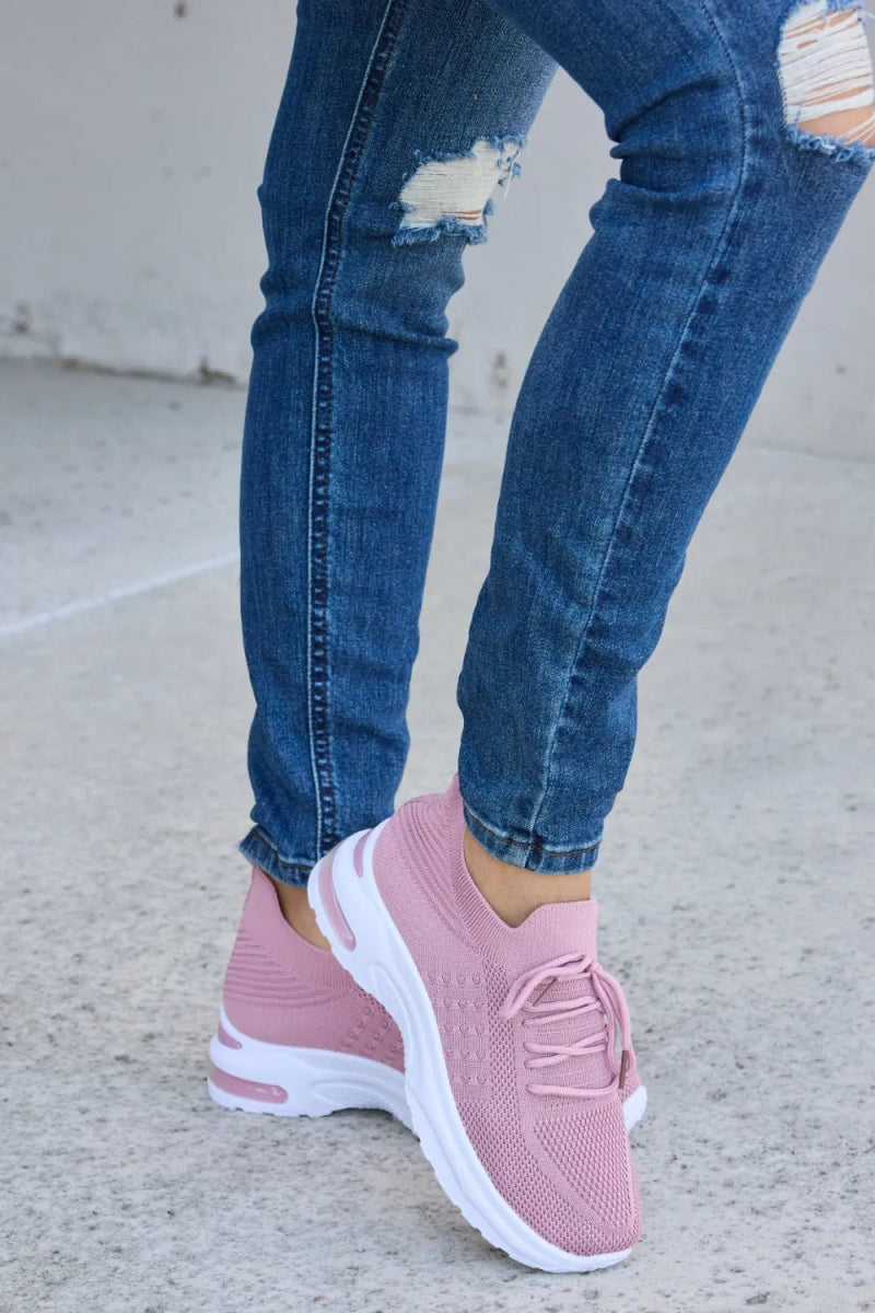 Breathable Mesh Lace - up Round Toe Athletic Shoes - AMVIM