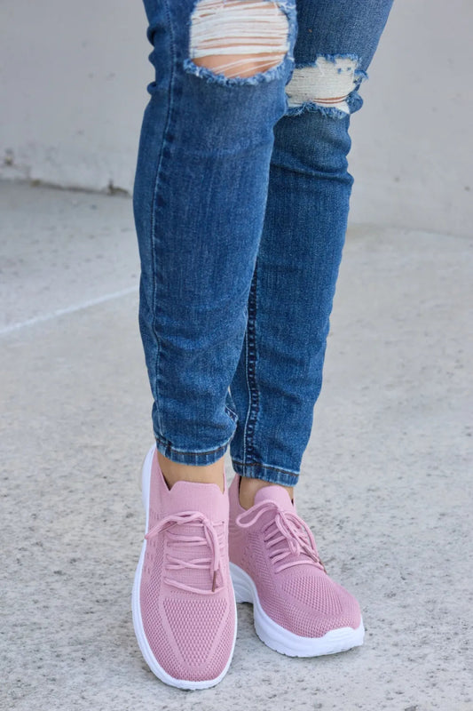 Breathable Mesh Lace - up Round Toe Athletic Shoes - AMVIM