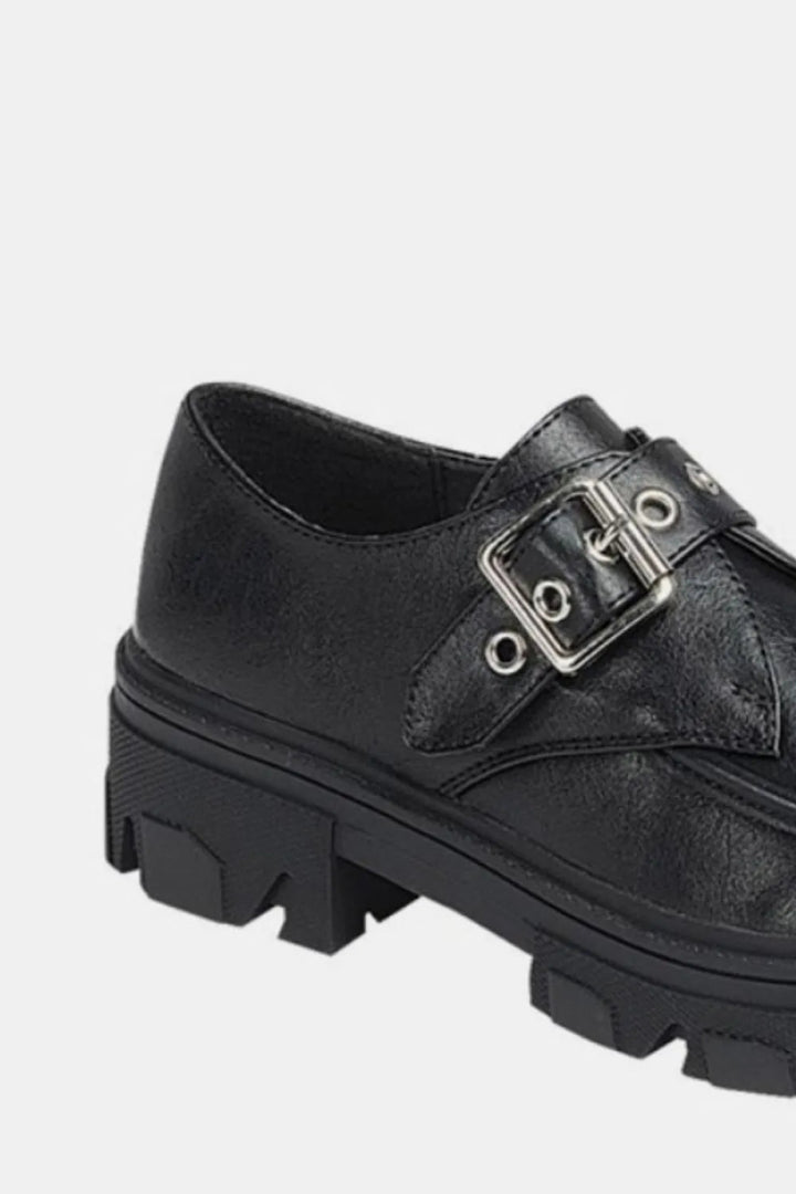Buckled platform lug sole loafers for all - day comfort - AMVIM