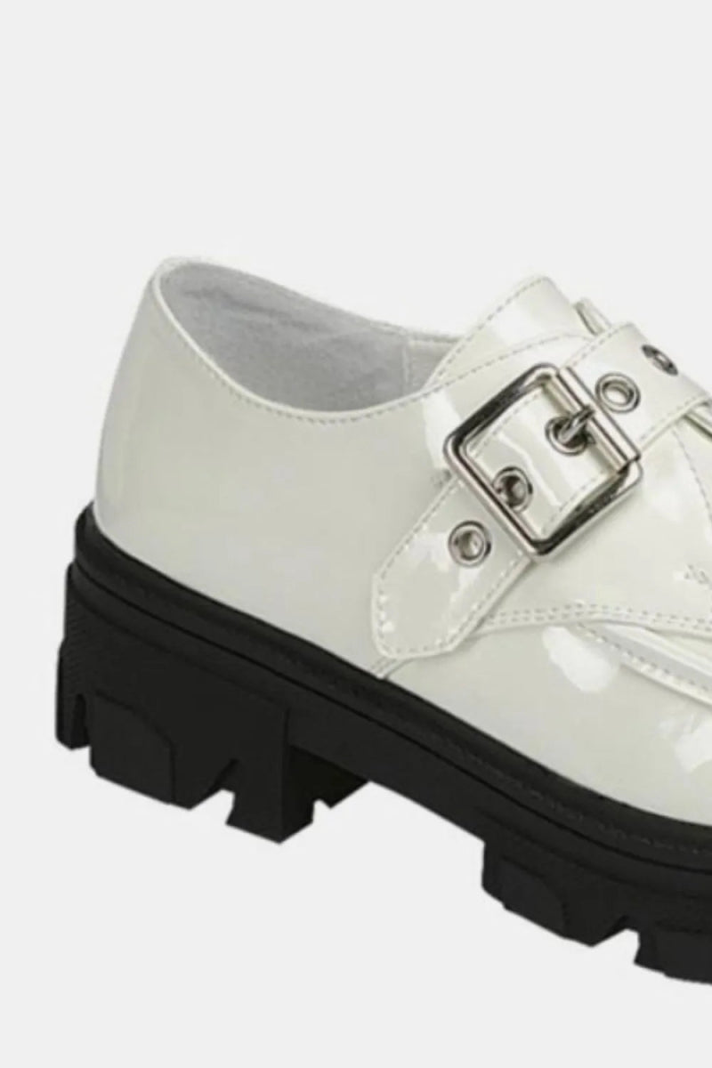 Buckled platform lug sole loafers for women - AMVIM
