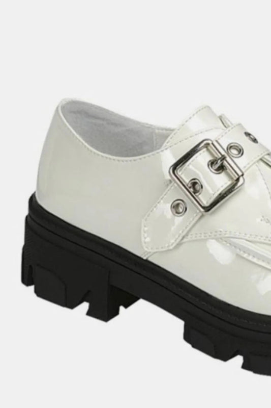 Buckled platform lug sole loafers for women - AMVIM