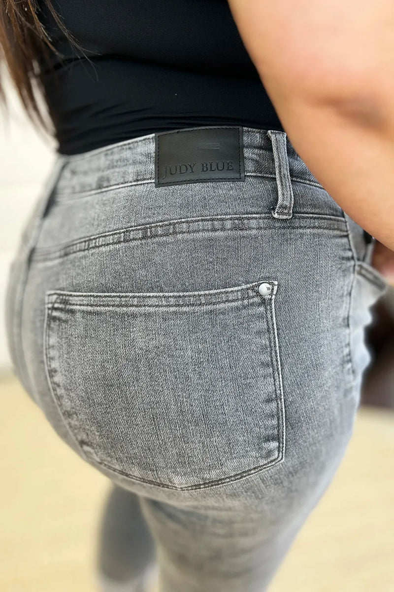 Button Fly High Waist Capri Jeans for Casual Comfort - AMVIM