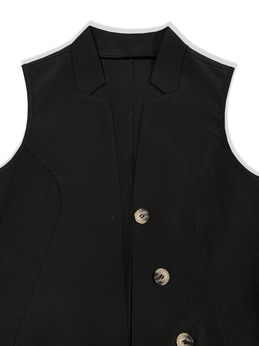 Button Up Surplice Vest - AMVIM