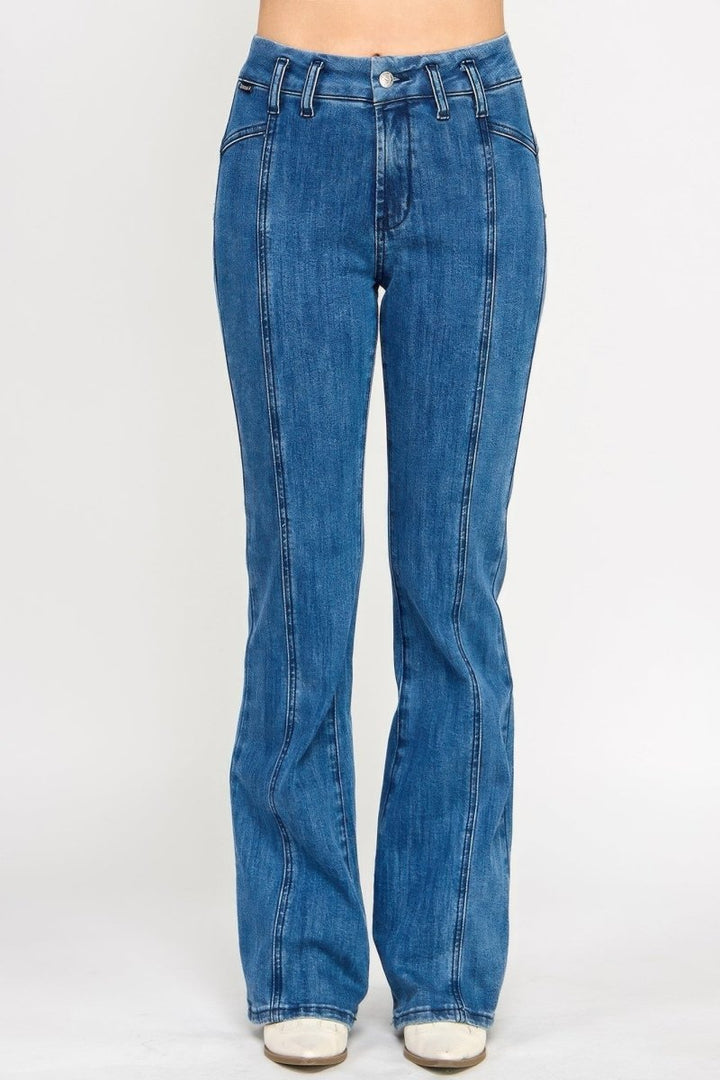 Cotton Bell Bottom Jeans – High Waist - Saige Denim Women&