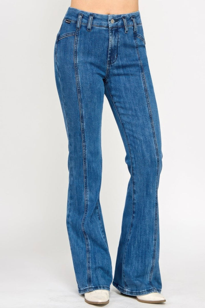Cotton Bell Bottom Jeans – High Waist - Saige Denim Women&