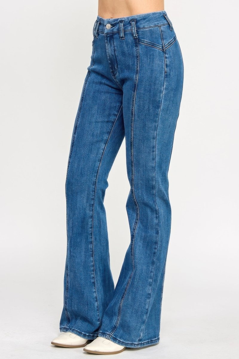 Cotton Bell Bottom Jeans – High Waist - Saige Denim Women&