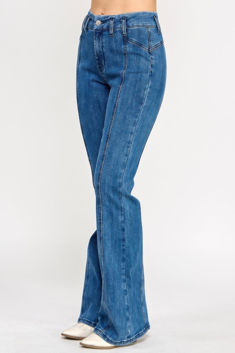 Cotton Bell Bottom Jeans – High Waist - Saige Denim Women&
