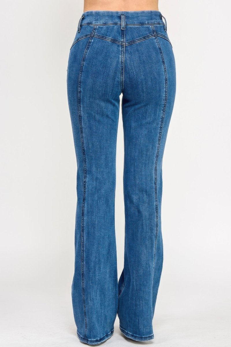 Cotton Bell Bottom Jeans – High Waist - Saige Denim Women&