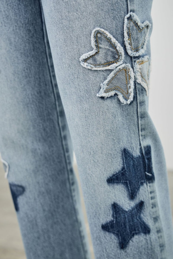 Cotton Blend Jeans – High Waist Straight - Leg - Saige Denim Women&