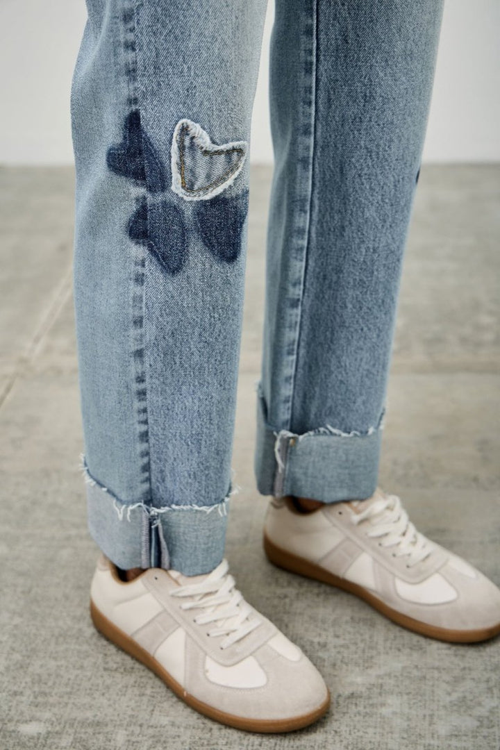 Cotton Blend Jeans – High Waist Straight - Leg - Saige Denim Women&