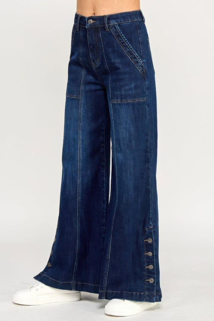 Cotton Denim Jeans – High Waist Wide - Leg - Saige Denim Women&