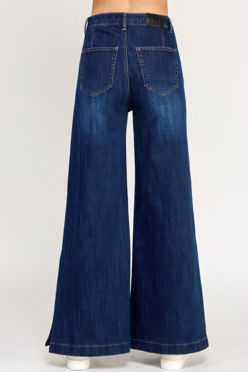 Cotton Denim Jeans – High Waist Wide - Leg - Saige Denim Women&