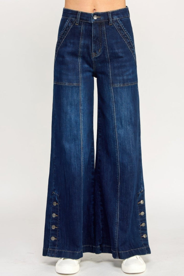 Cotton Denim Jeans – High Waist Wide - Leg - Saige Denim Women&