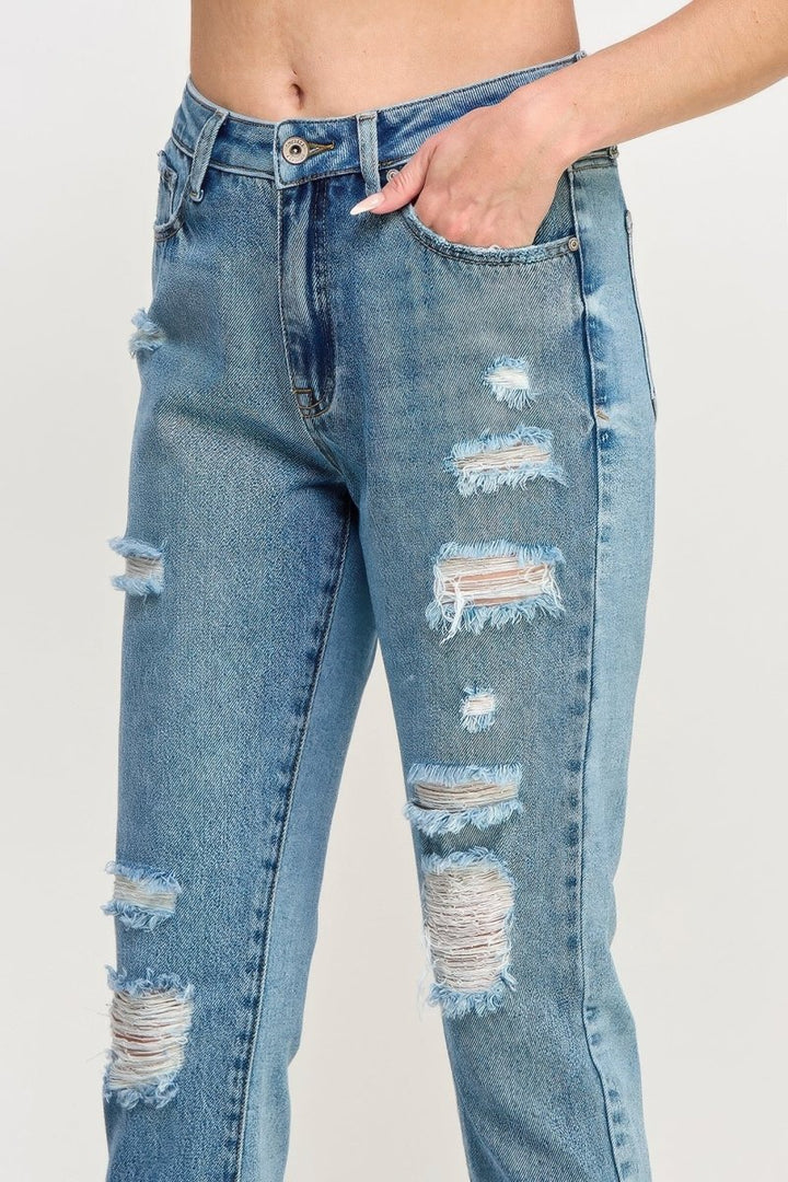 Cotton Denim Jeans – Relaxed Straight Fit - Saige Denim Women&