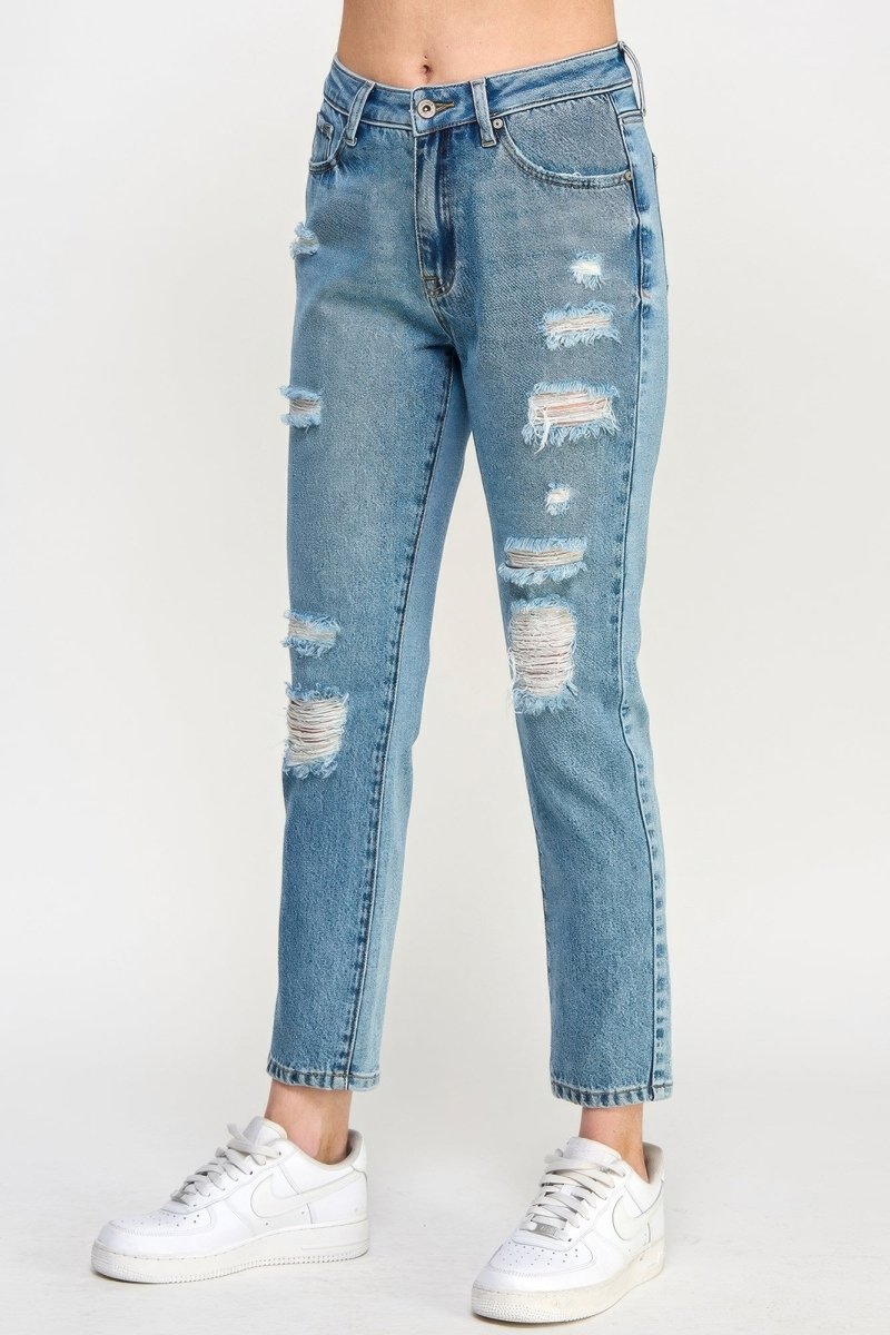 Cotton Denim Jeans – Relaxed Straight Fit - Saige Denim Women&