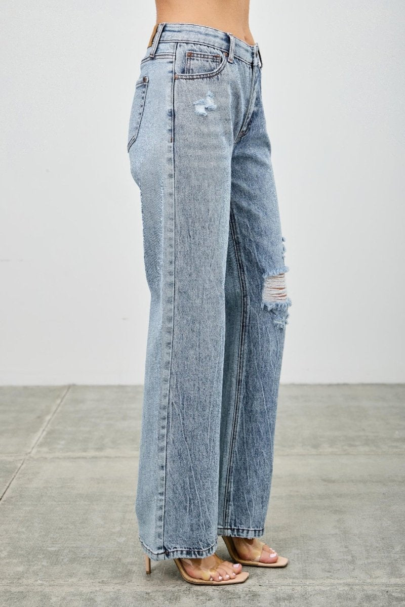 Cotton Jeans – Mid Rise Relaxed Straight Fit - Saige Denim Women&