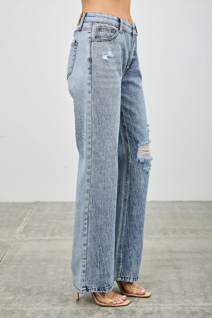 Cotton Jeans – Mid Rise Relaxed Straight Fit - Saige Denim Women&