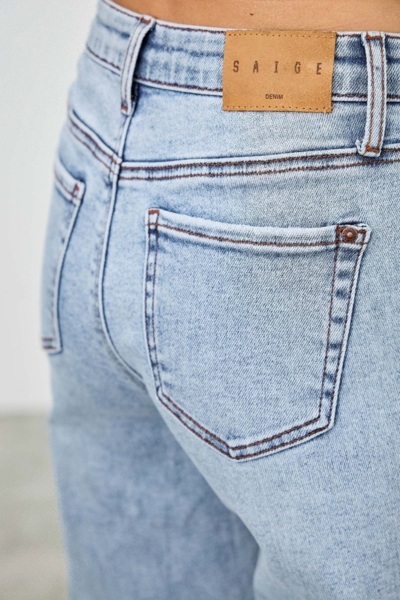 Cotton Jeans – Mid Rise Relaxed Straight Fit - Saige Denim Women&