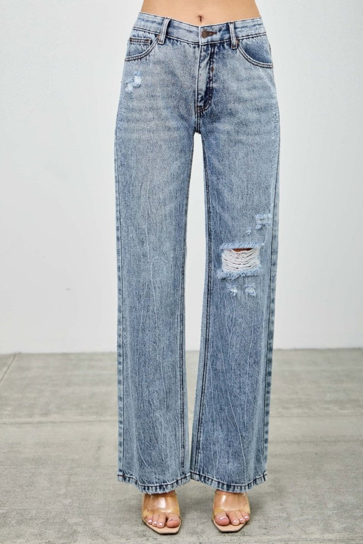 Cotton Jeans – Mid Rise Relaxed Straight Fit - Saige Denim Women&
