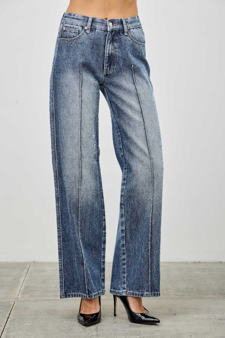 Cotton Jeans – Mid Rise Straight - Leg Fit - Saige Denim Women&