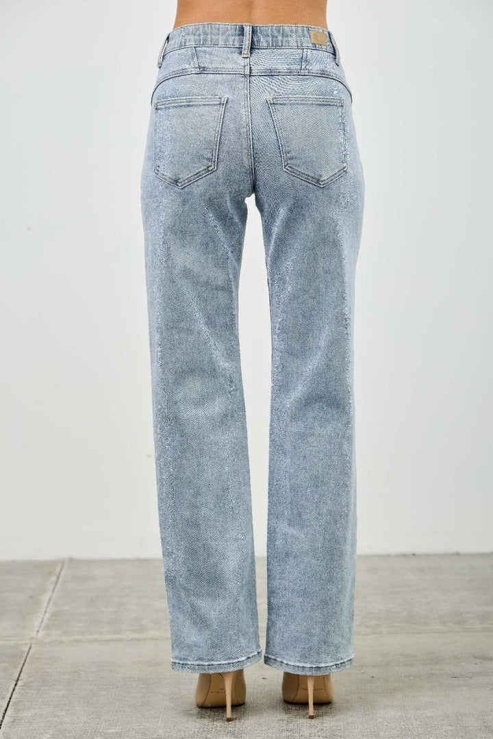 Cotton Jeans – Mid Rise Straight - Leg Tailored Fit - Saige Denim Women&
