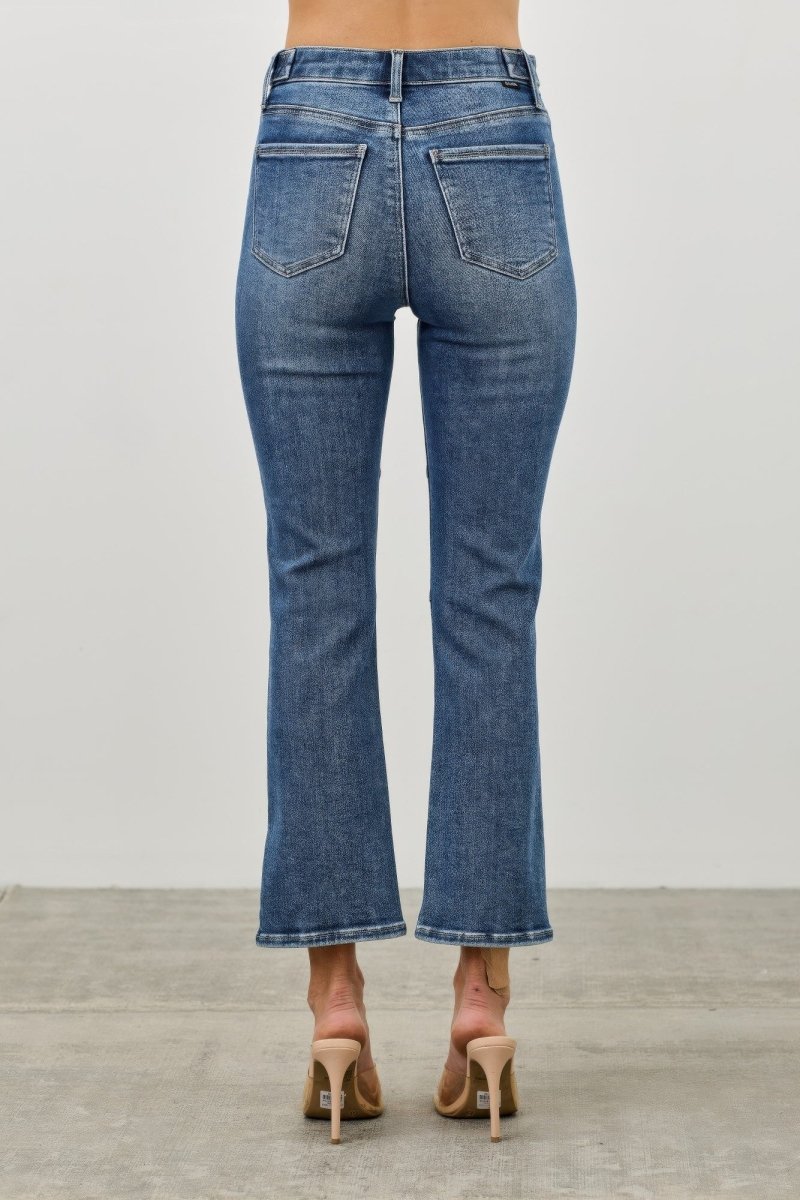 Cotton Skinny Crop Jeans – Mid Rise Fit - Saige Denim Women&