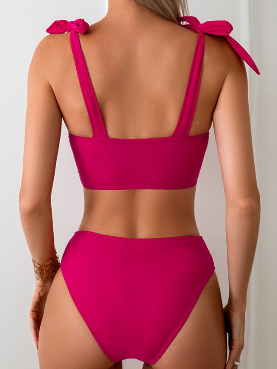 Cutout Sweetheart Neck Three-Piece Swim Set - AMVIM