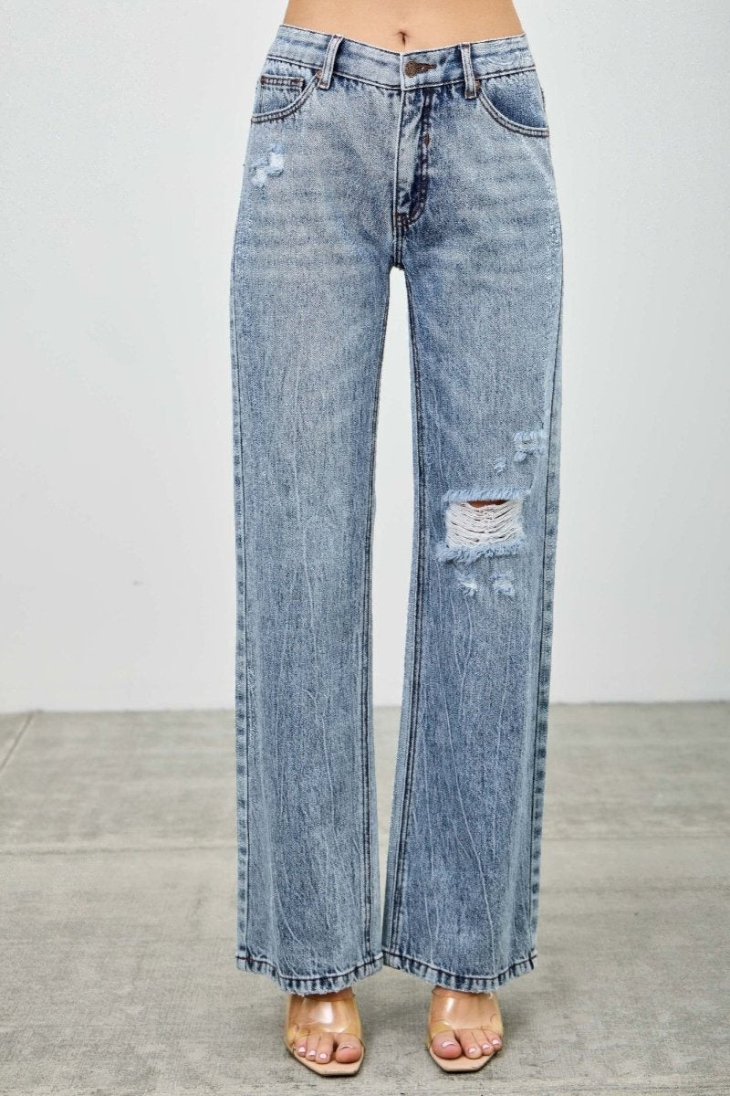 Denim Jeans – Mid Rise Relaxed Straight Fit - Saige Denim Women's Premium USA - Made Jeans - AMVIM