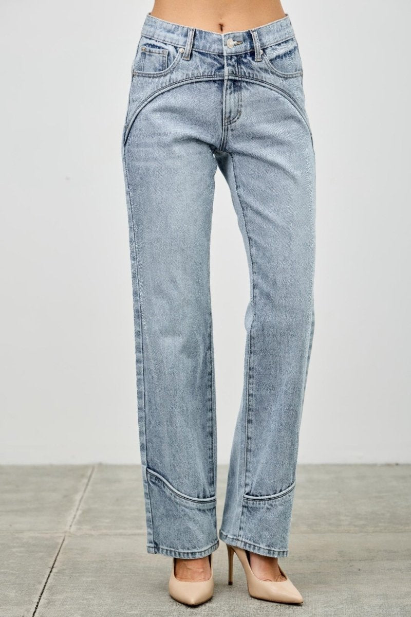 Denim Jeans – Mid Rise Straight - Leg Fit - Saige Denim Women&