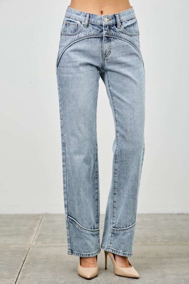 Denim Jeans – Mid Rise Straight - Leg Fit - Saige Denim Women&