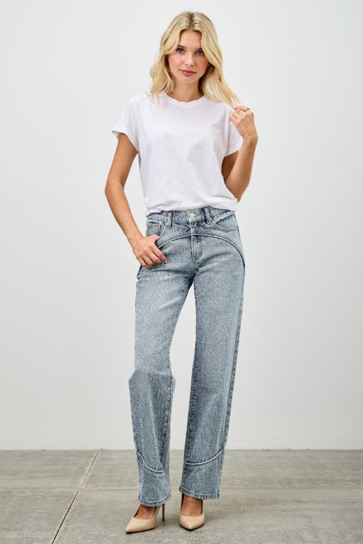 Denim Jeans – Mid Rise Straight - Leg Fit - Saige Denim Women&