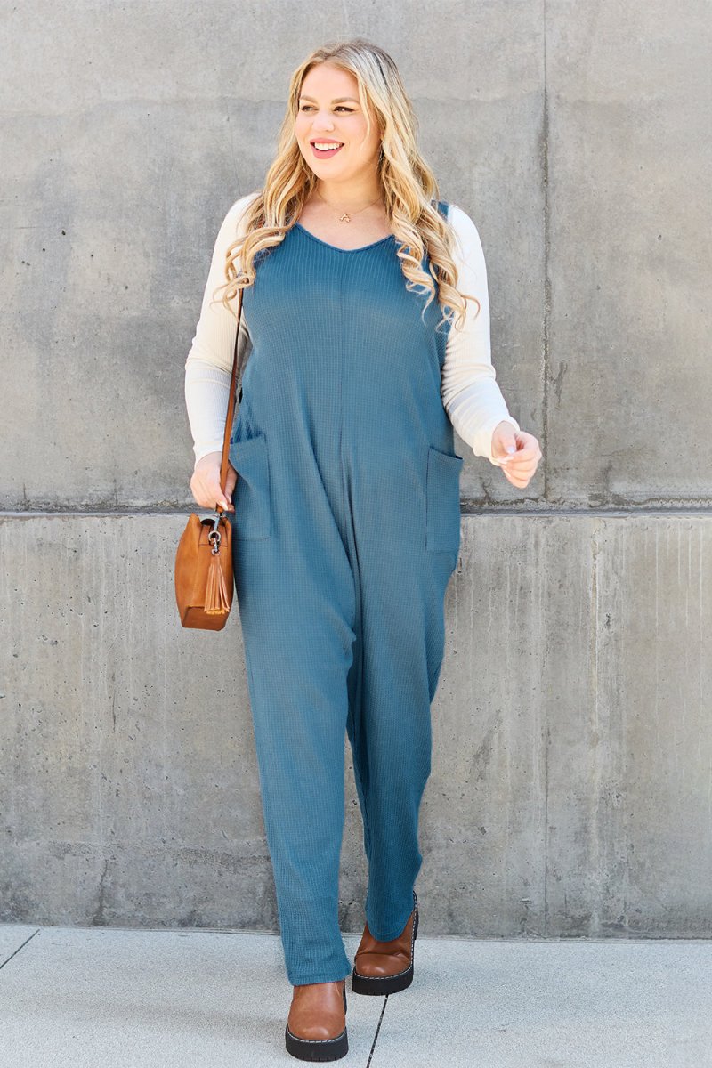 Double Take Full Size Sleeveless Straight Jumpsuit - AMVIM