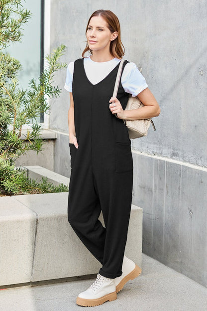 Double Take Full Size Sleeveless Straight Jumpsuit - AMVIM