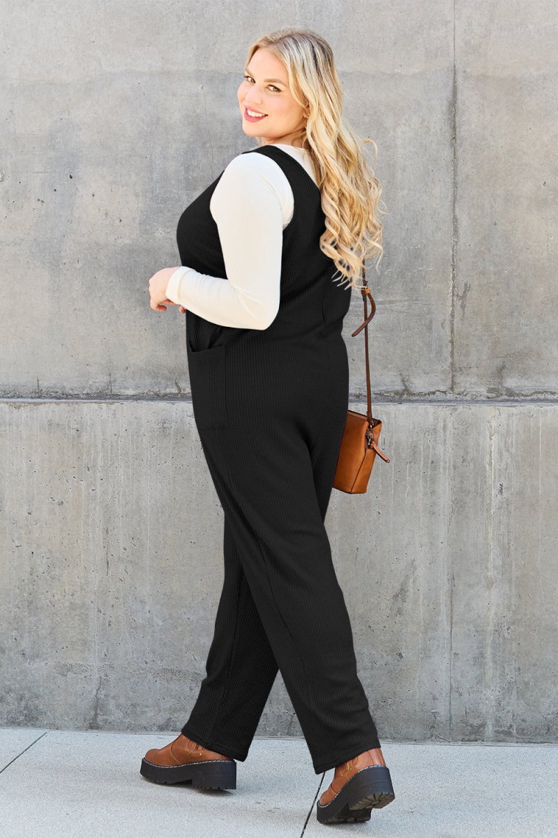 Double Take Full Size Sleeveless Straight Jumpsuit - AMVIM