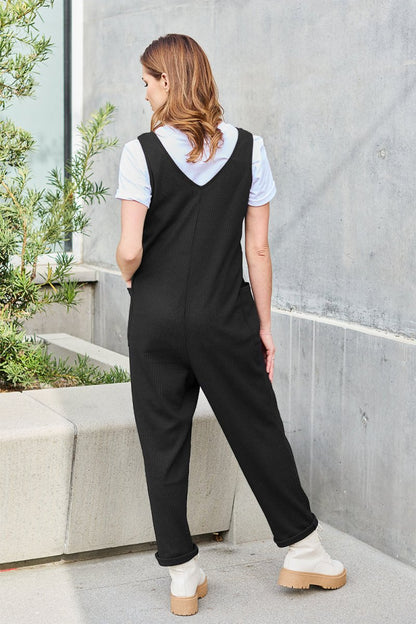 Double Take Full Size Sleeveless Straight Jumpsuit - AMVIM