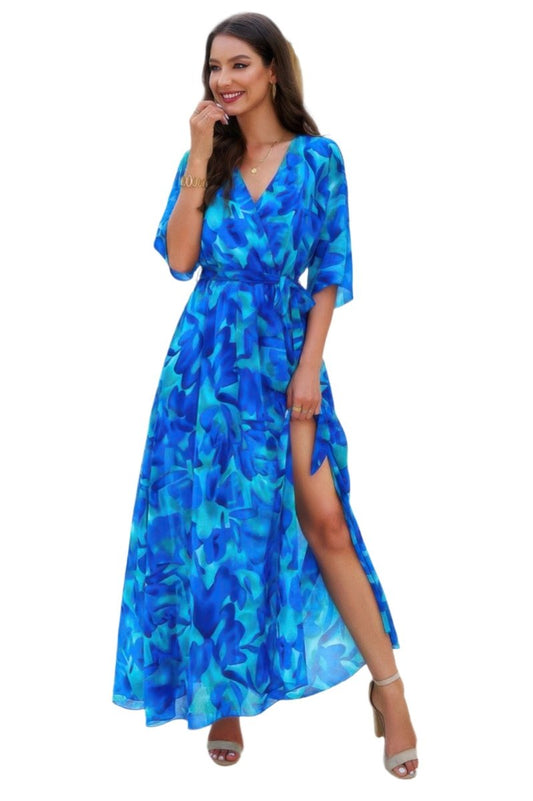 Dress Floral Print Maxi in Polyester - AMVIM