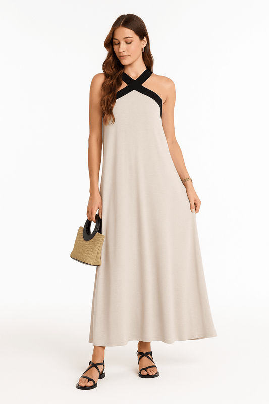 Dress Off Shoulder Long A - Line Elegant Summer Look - AMVIM