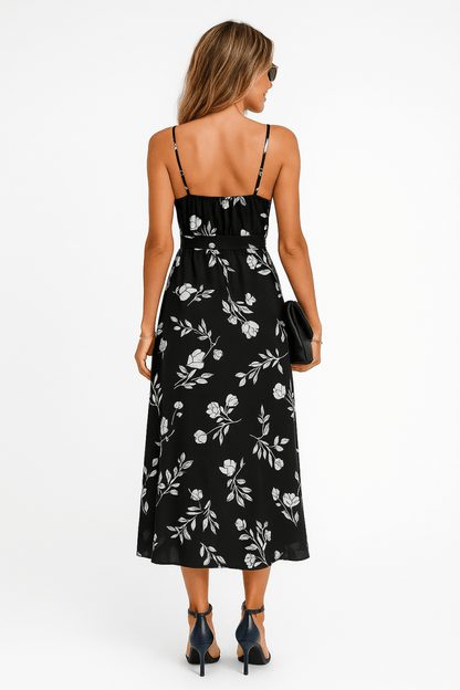 Dress wrap knot cami summer floral lightweight fit - AMVIM