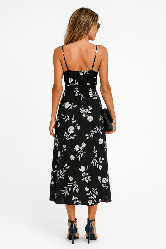 Dress wrap knot cami summer floral lightweight fit - AMVIM